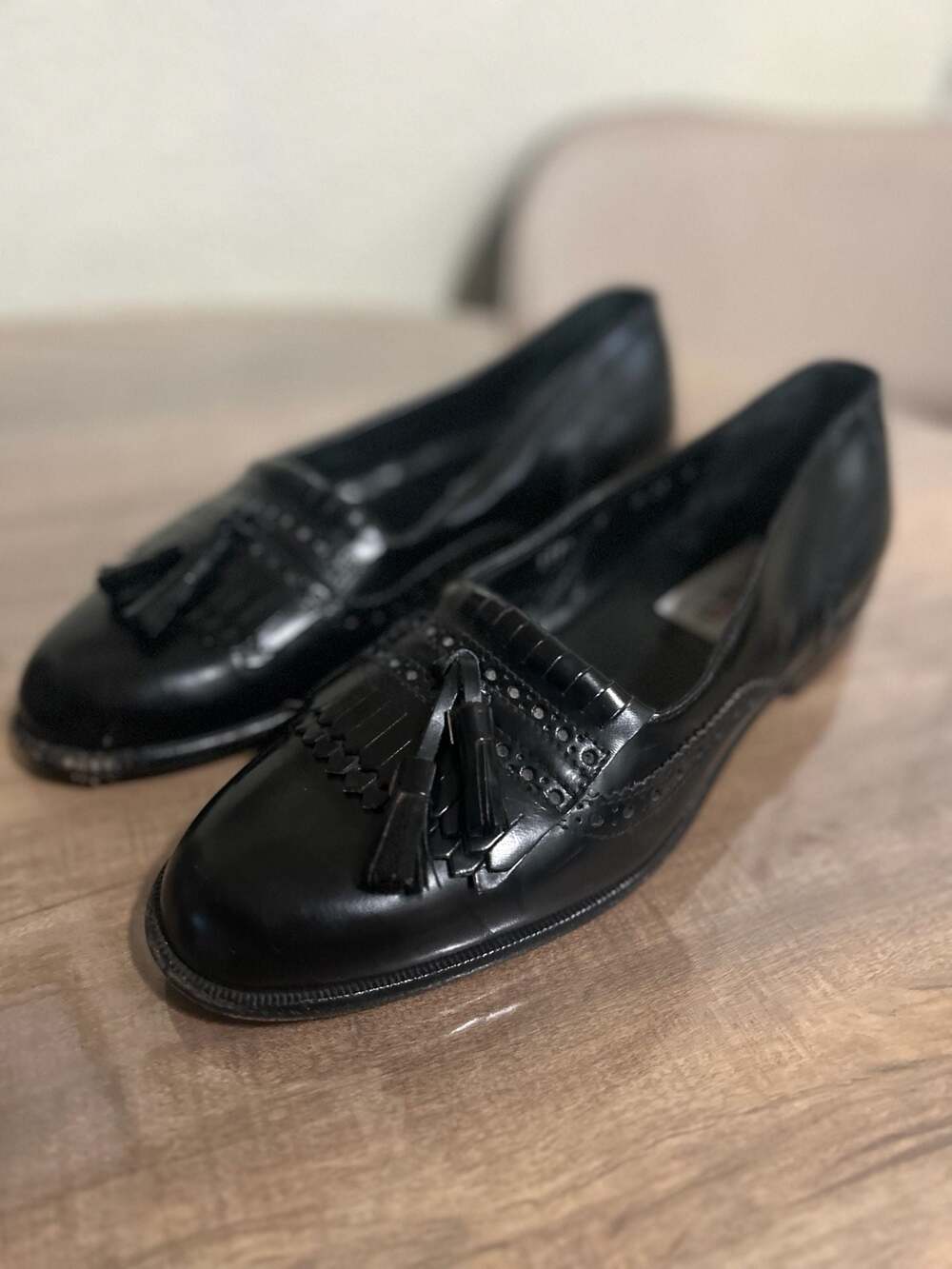 Mario Bruni Men's Black Leather Tassel Kiltie Loafers